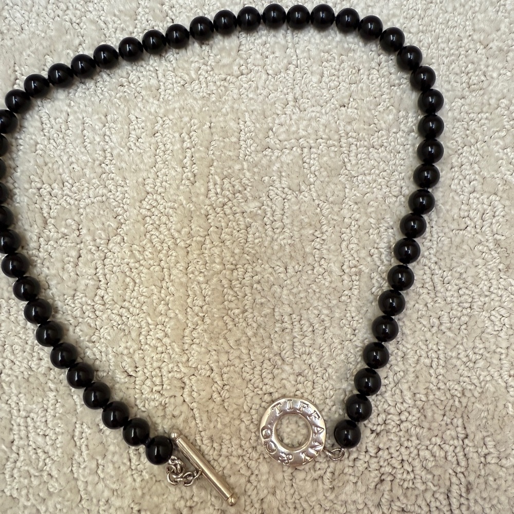 Black onyx Tiffany and Co toggle necklace